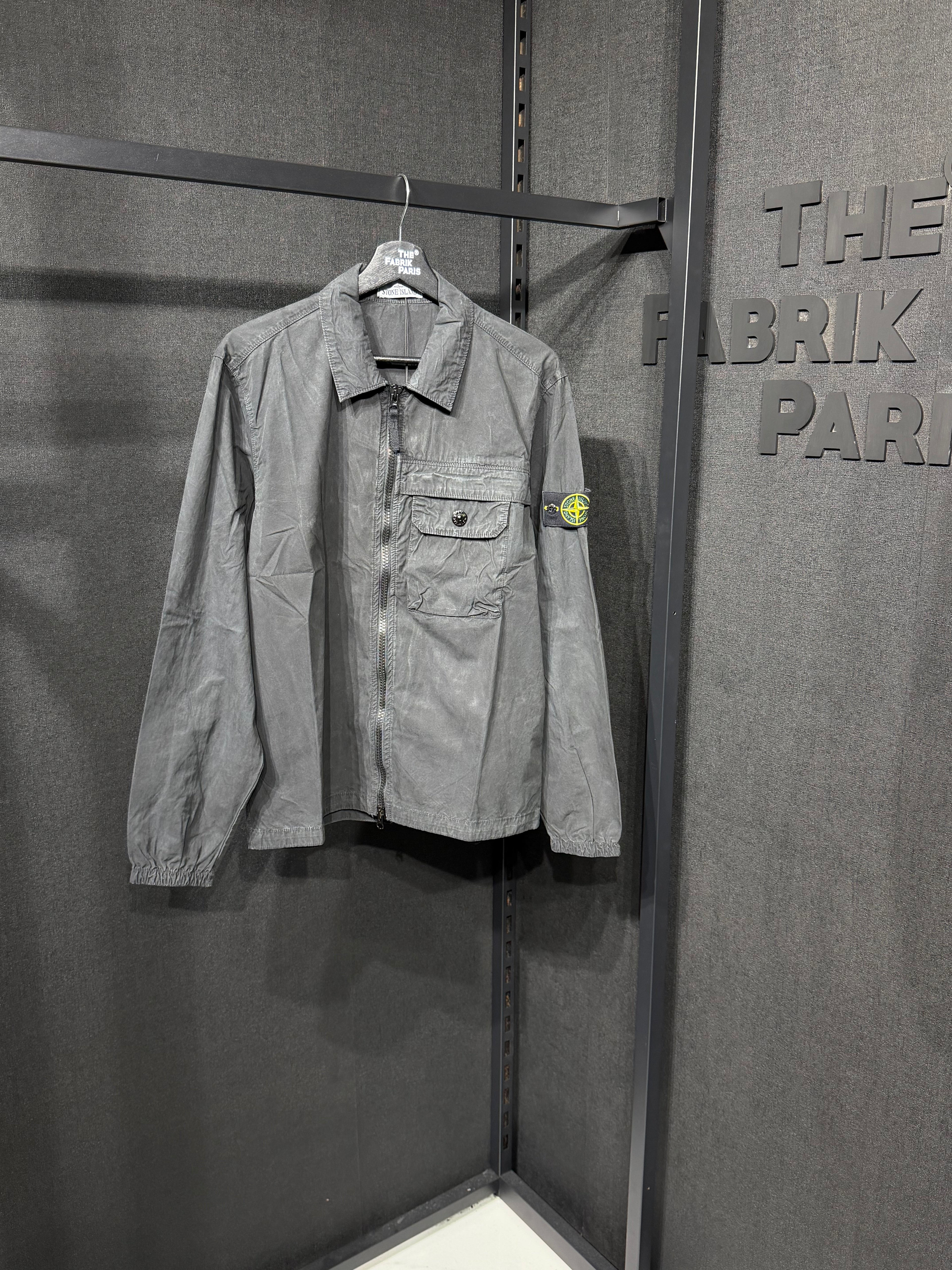 OVERSHIRT BRUSHED ORGANIC COTTON CANVAS 'OLD' EFFECT