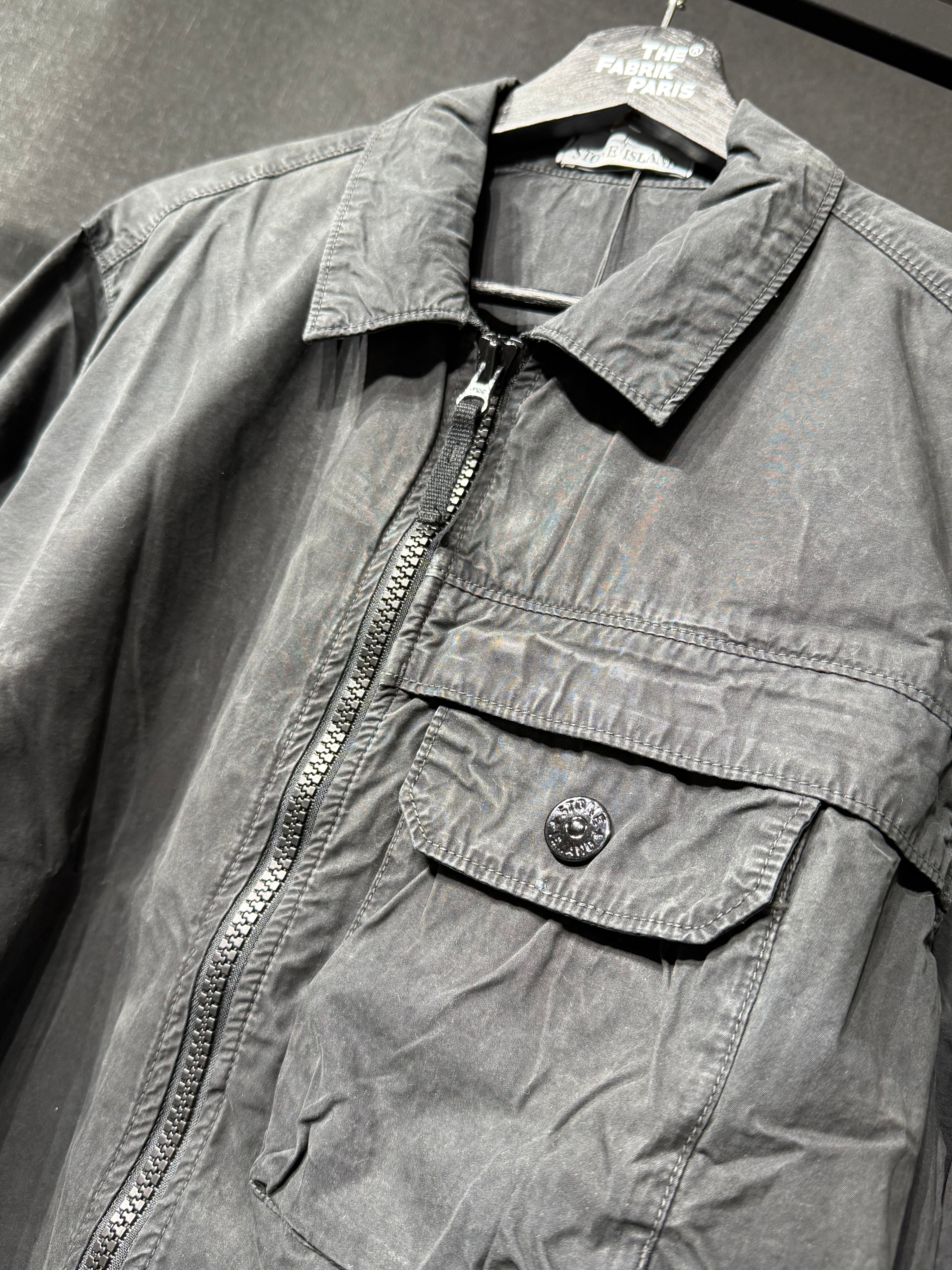 OVERSHIRT BRUSHED ORGANIC COTTON CANVAS 'OLD' EFFECT