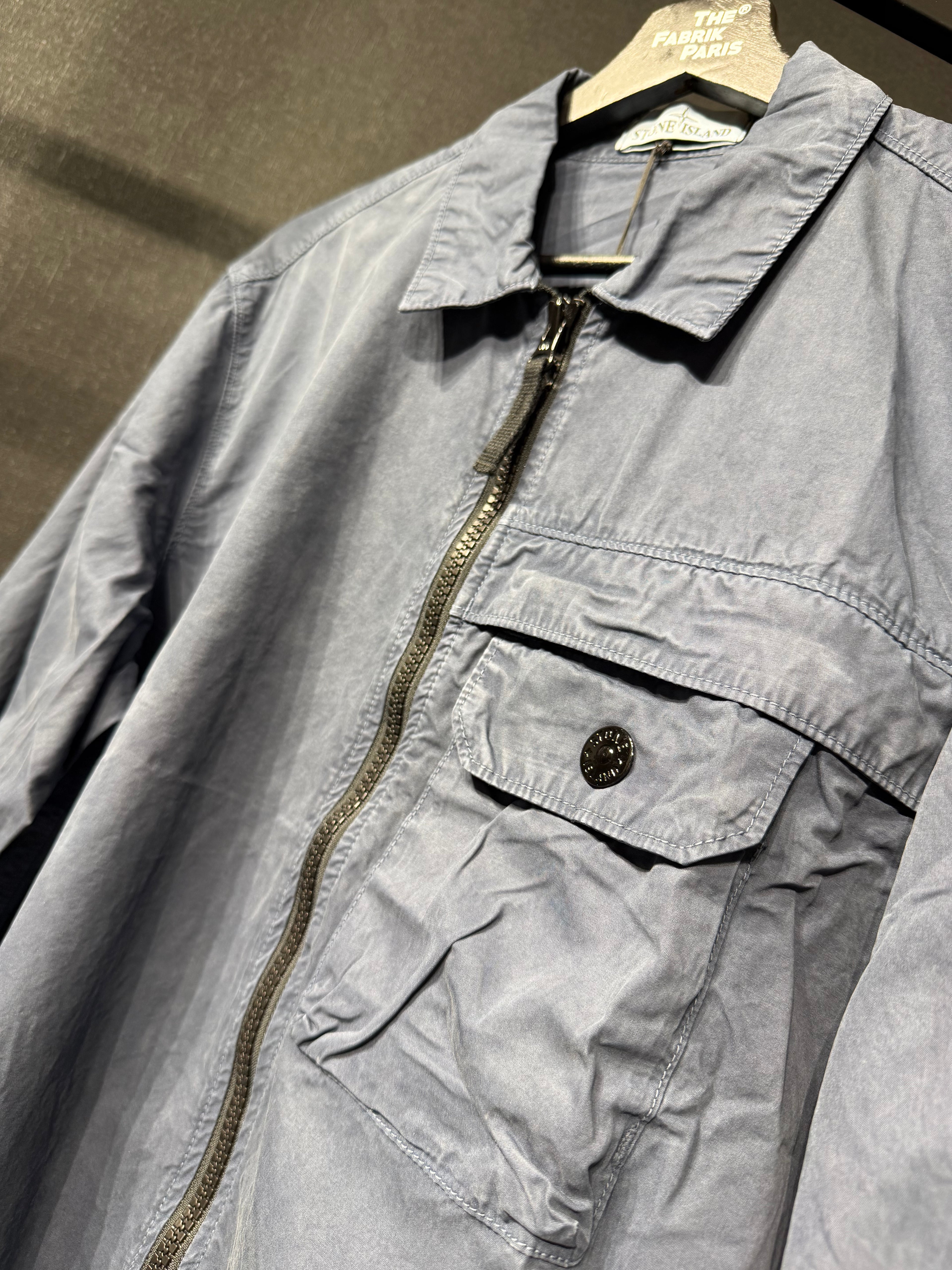 OVERSHIRT BRUSHED ORGANIC COTTON CANVAS 'OLD' EFFECT